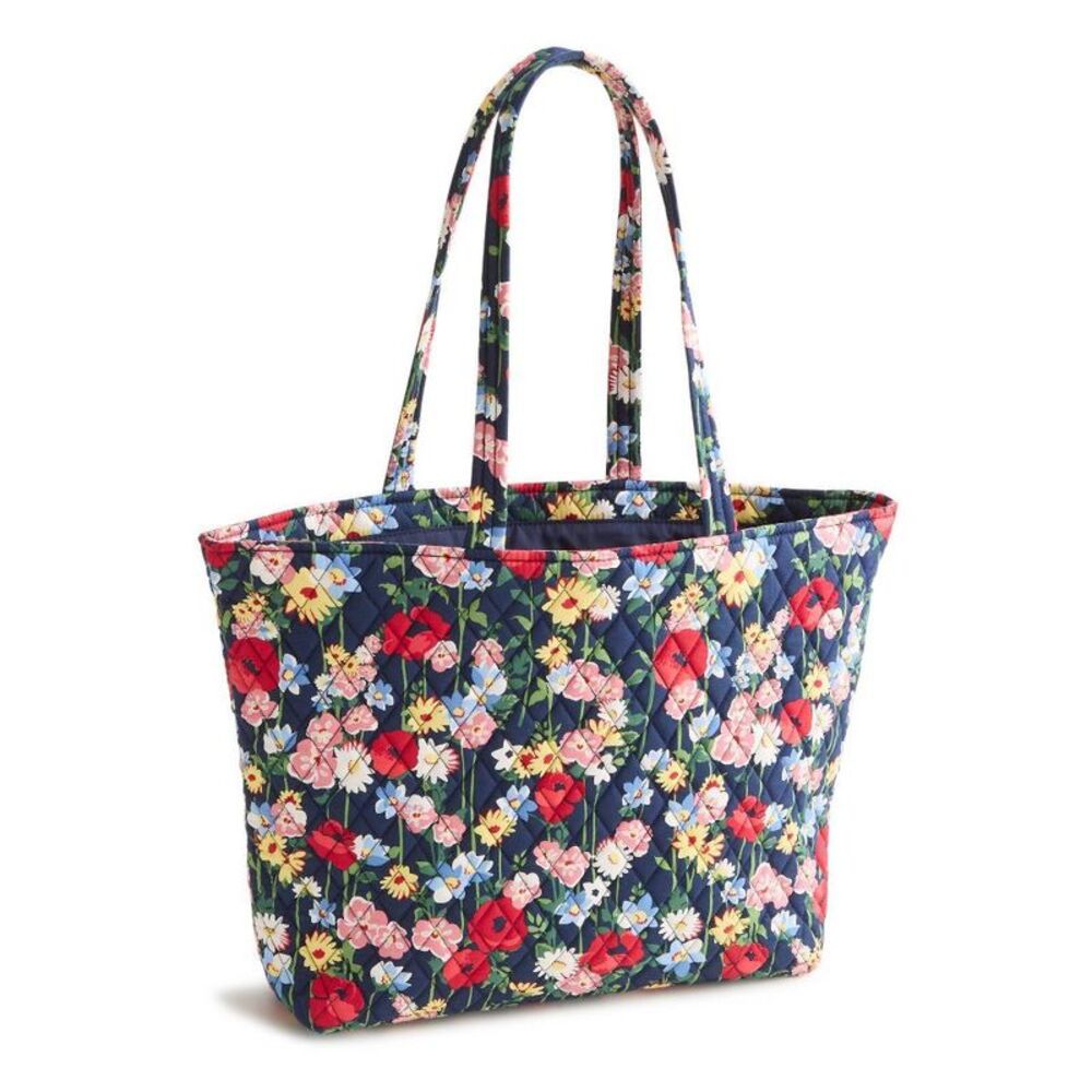 Vera Bradley Poppy Meadow East West Tote Bag - Navy Blue